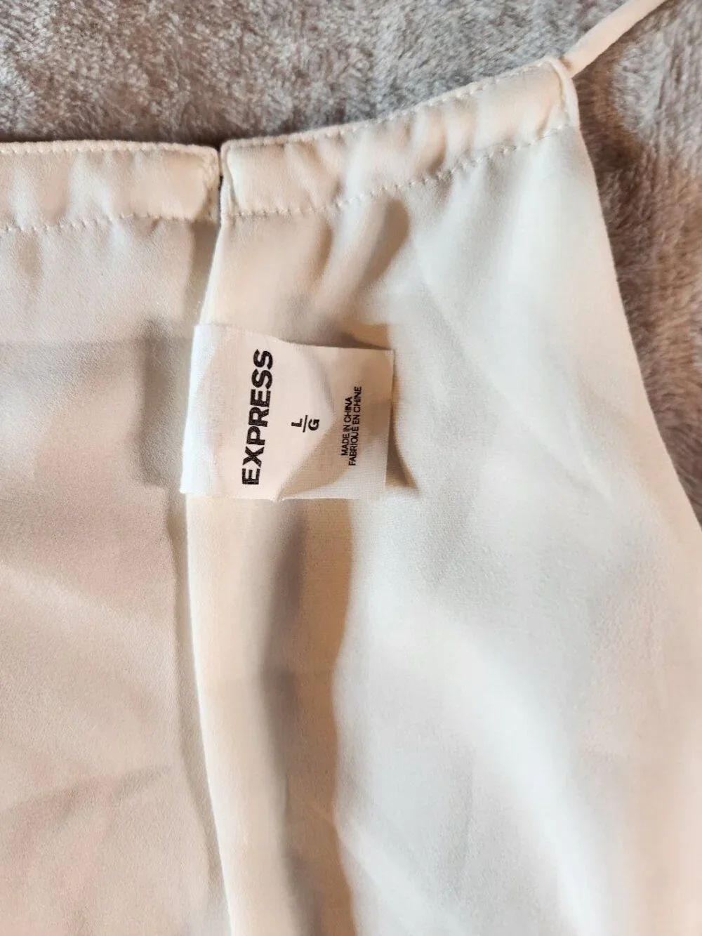 Express Ivory Halter Neck Spaghetti Strap Cami  L